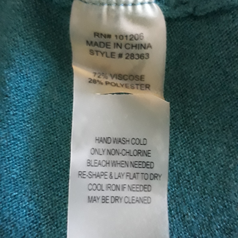 Euc Soft Surroundings Pullover Sweater Solid Teal… - image 8
